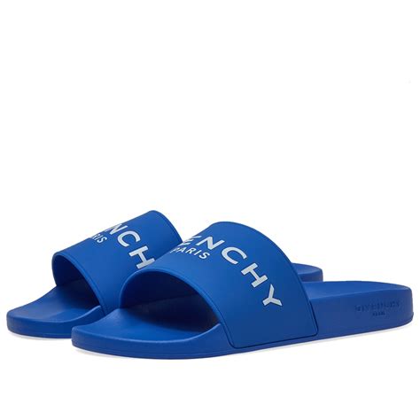 givenchy signature rubber slides electric blue women's sandals|Givenchy slides for women.